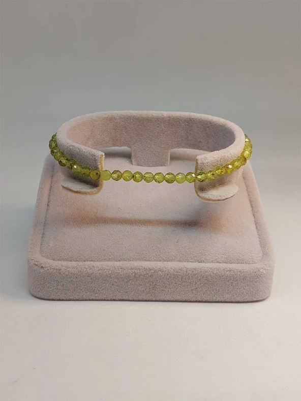 Peridot (Zebercet) Taşı 3.5mm Bileklik (45946) - Resim 2