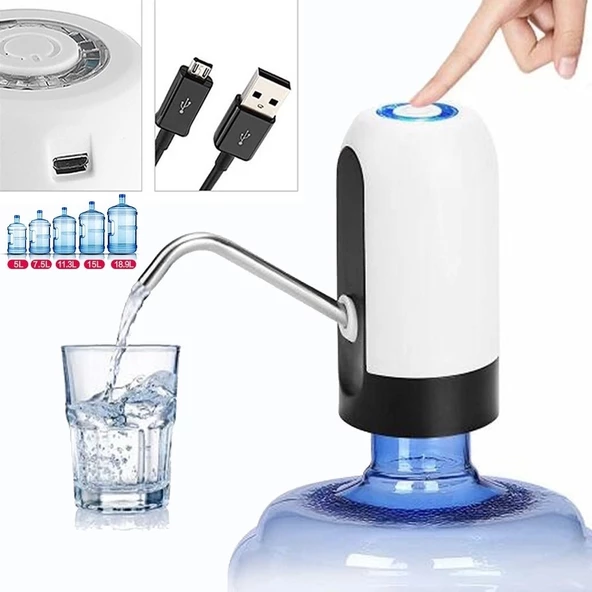 Kampta Piknikte Yazlıkta Şarjlı Damacana Otomatik Su Pompası - 6