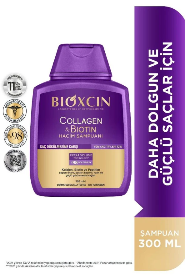 Bioxcin Collagen & Biotin Ekstra Hacim & Dolgunlaştırıcı Şampuan 300 Ml - Ince Telli Ve Hassas Saçlar - 2