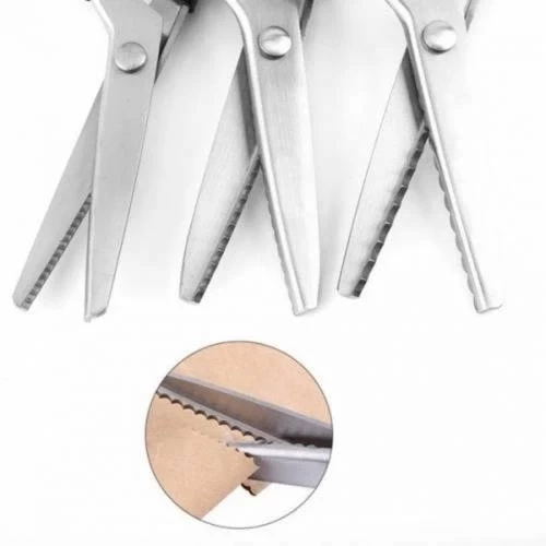 Zikzaklı Kesim Makası Desenli Tırtıklı Oya Makası Terzi Kumaş - 4