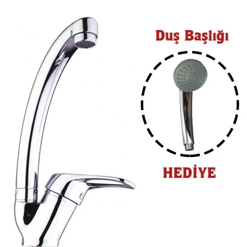 Mix Kuğu Mutfak Evye Batarya + Duş Başlığı Hediyeli