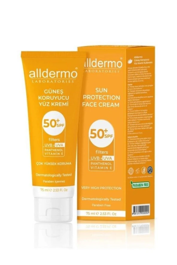 Alldermo Güneş Koruyucu Yüz Kremi Spf 50 75 ml