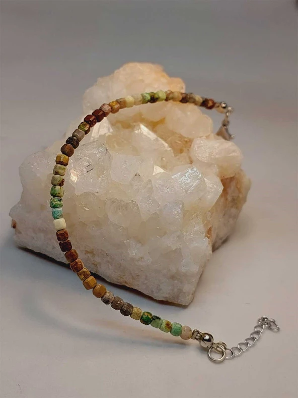 Krizokol Taşı Küp Şekilli 3mm Bileklik (45320) ürün görseli