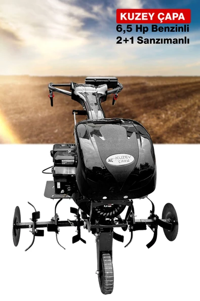 Kuzey 2+1 K Serisi K75X Titanyum Şanzıman 6.5HP Benzinli Çapalama Makinesi Bıçak ve Tekerlekle Dahil - 2