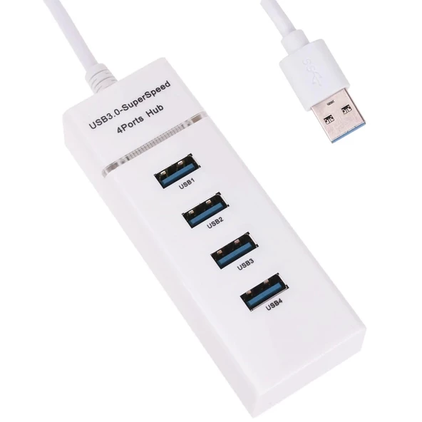 Çok Amaçlı 4 Port Girişli Güçlü Usb 3.0 Port Çoklayıcı Adaptör Switch Splitter Hub 1.2m Kablo - 4