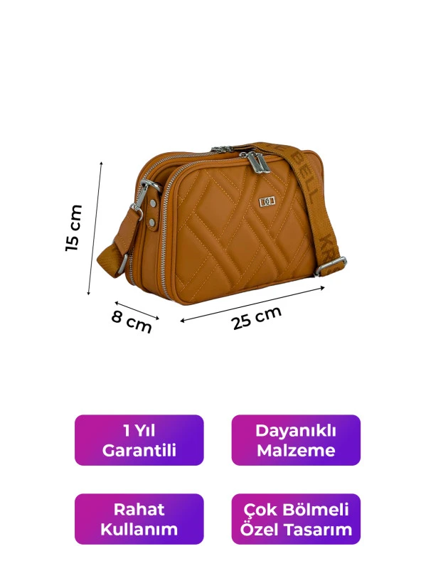 Kriste Bell Kadın Çapraz Askılı Çanta Turuncu 7146 - Resim 2