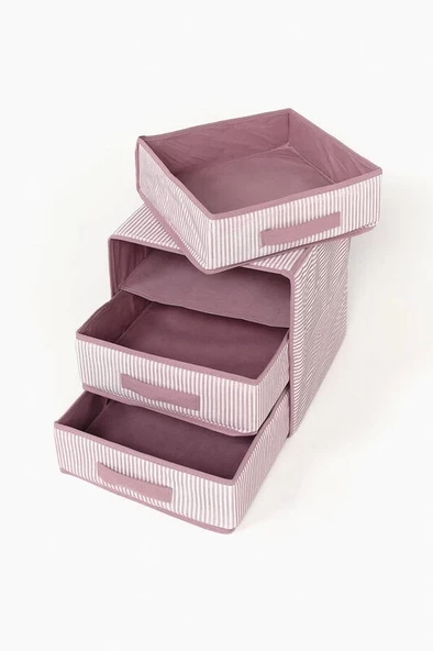 3 Bölmeli Çekmece , Çok Amaçlı Organizer - Çorap Çamaşır Organizer - Masa Üstü Düzenleyici - 6