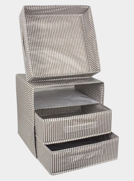 3 Bölmeli Çekmece , Çok Amaçlı Organizer - Çorap Çamaşır Organizer - Masa Üstü Düzenleyici - 3