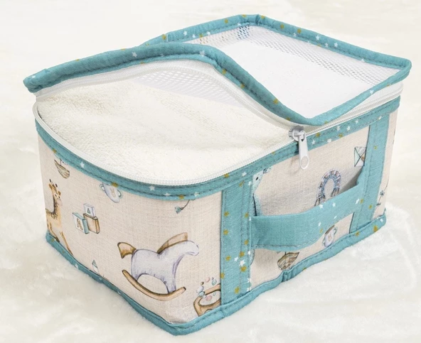 Baby 6'lı Desenli Fileli Bavul Valiz İçi Düzenleyici Çok Amaçlı Organizer (yeşil) - 2