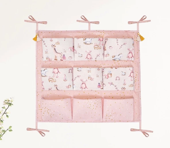 Baby 9 Cepli Bağlamalı Beşik Kenarı Düzenleyici (pembe) - 3