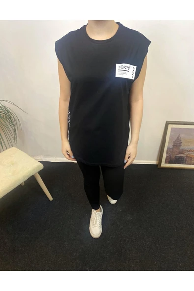 Kadın Bisiklet Yaka Regular Fit Tokyo Baskılı Tişort SPR24ATK345 - 3