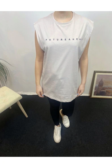 Kadın Bisiklet Yaka Regular Fit Baskılı Tişort SPR24ATk344 - 3