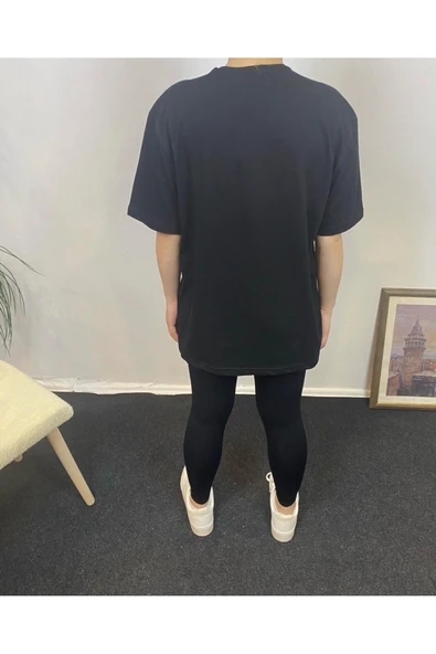 Kadın Bisiklet Yaka Oversize Kalıp New York Baskılı Tişort SPR24TSk112 - 4