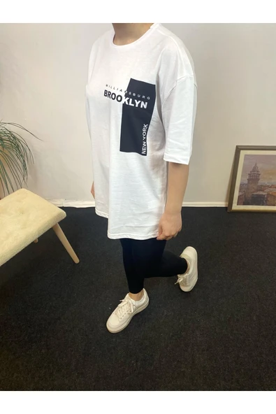 Kadın Bisiklet Yaka W.Brooklyn Baskılı Tişort SPR21YK21 - 7