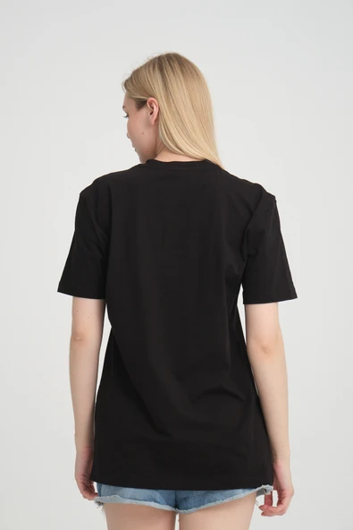 Kadın Bisiklet Yaka Oversize Fit Tişort SPR24TSk110 - 11