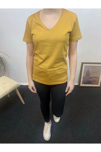 Kadın V Yaka Tişort SPR24tsk246 - 5