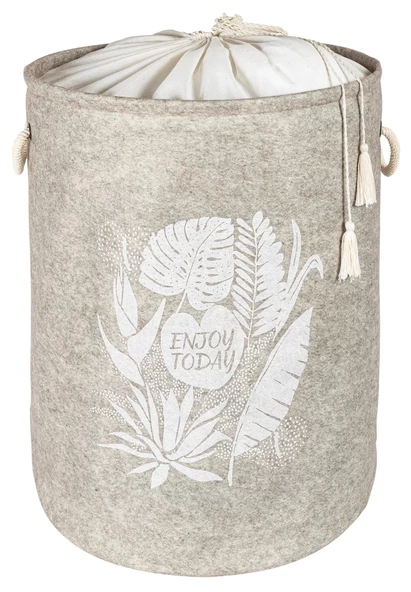 Torbalı Ve Kulplu Püskül Detaylı Düzenleyici Çok Amaçlı Organizer Keçe Sepet -03631 - 2