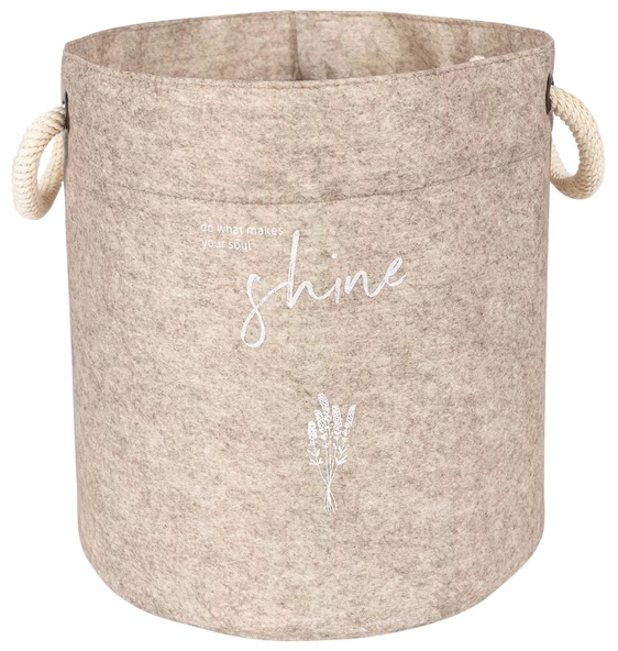 Kulplu Yuvarlak Düzenleyici Çok Amaçlı Kolay Taşınabilen Organizer Keçe Sepet (maxi) 03655 - 5