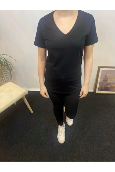 Kadın V Yaka Tişort SPR24tsk246 - 3