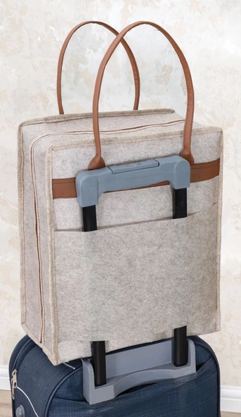 Deri Kulplu Ayakkabı Seyahat Çantası 04263 - 5