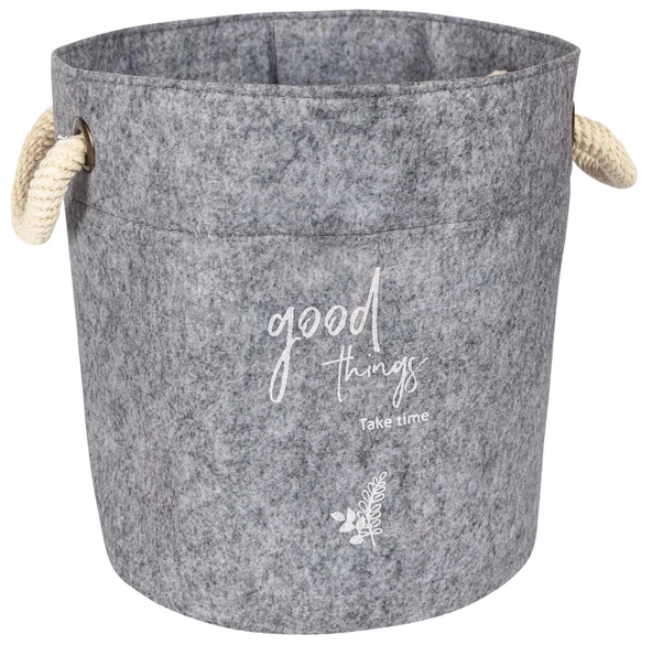 Kulplu Yuvarlak Düzenleyici Çok Amaçlı Kolay Taşınabilen Organizer Keçe Sepet (mini) 03662 - 6