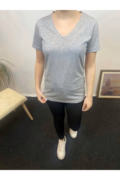 Kadın V Yaka Tişort SPR24tsk246 - 7