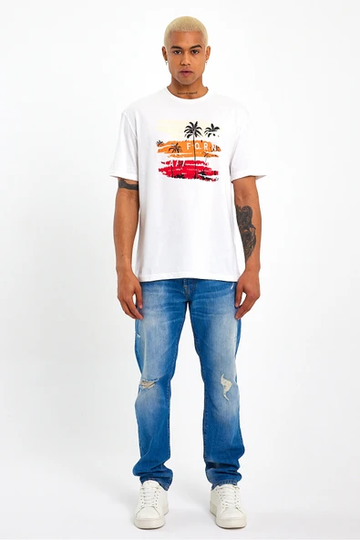 Süperlife Erkek Bisiklet Yaka Regular Fit Baskılı Tişort SPR23ts302 - 5