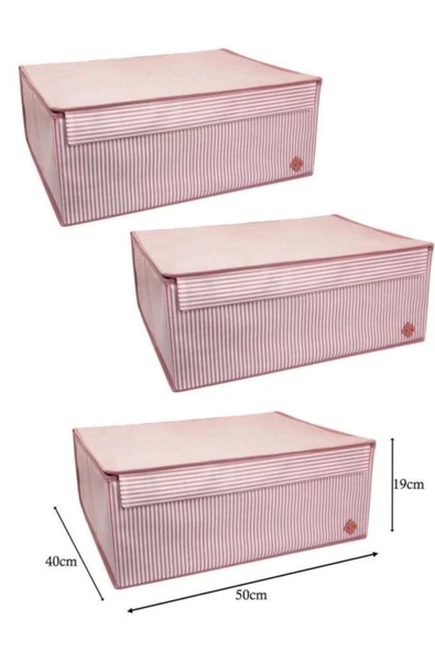 Düzenleyici Kutu Organizer Cırtlı Hurç Maxi Boy 30cm X 40cm X 50cm (3 Adet)