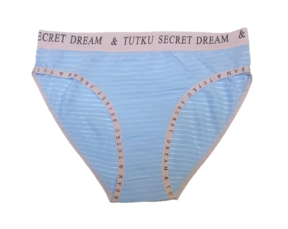 6 Adet Tutku Bayan Bikini Külot Siyah Mavi Kırmızı B001 - 3