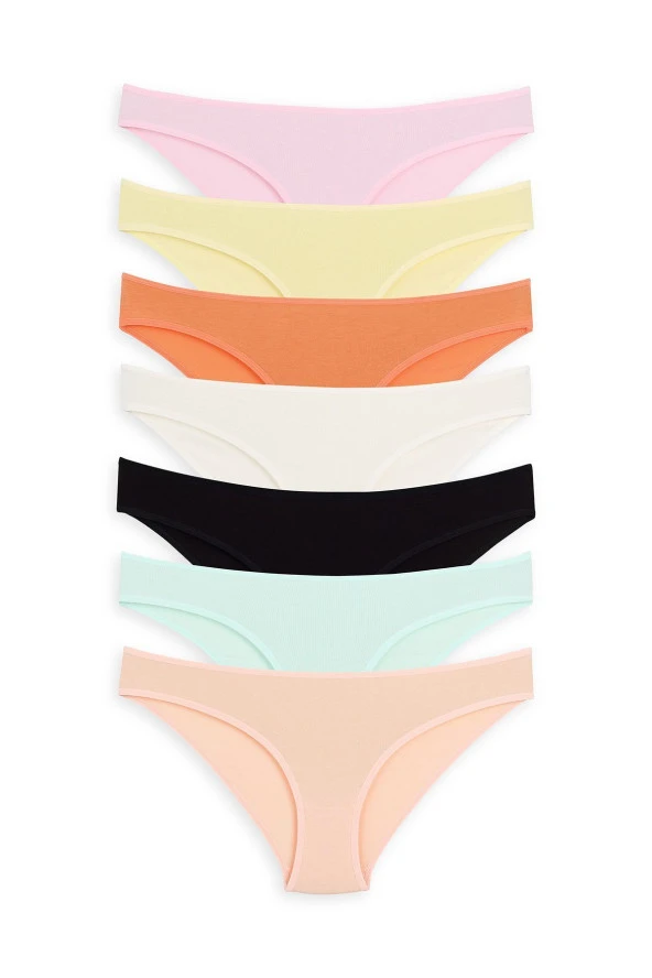 Kadın Karışık Renkli Külot 7'li Takım - 2