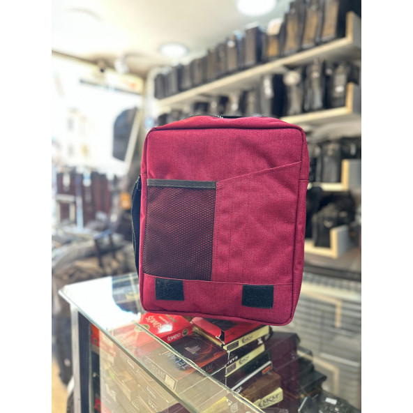 BAGSLAB Kırmızı  Keten Kumaş El Ve Omuz Çantası - 3