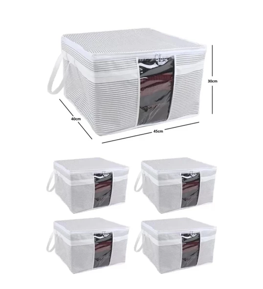 Mini Boy Pencereli Hurç Çok Amaçlı Düzenleyici Saklama Kutusu 40x30x45 Cm (5 Adet)