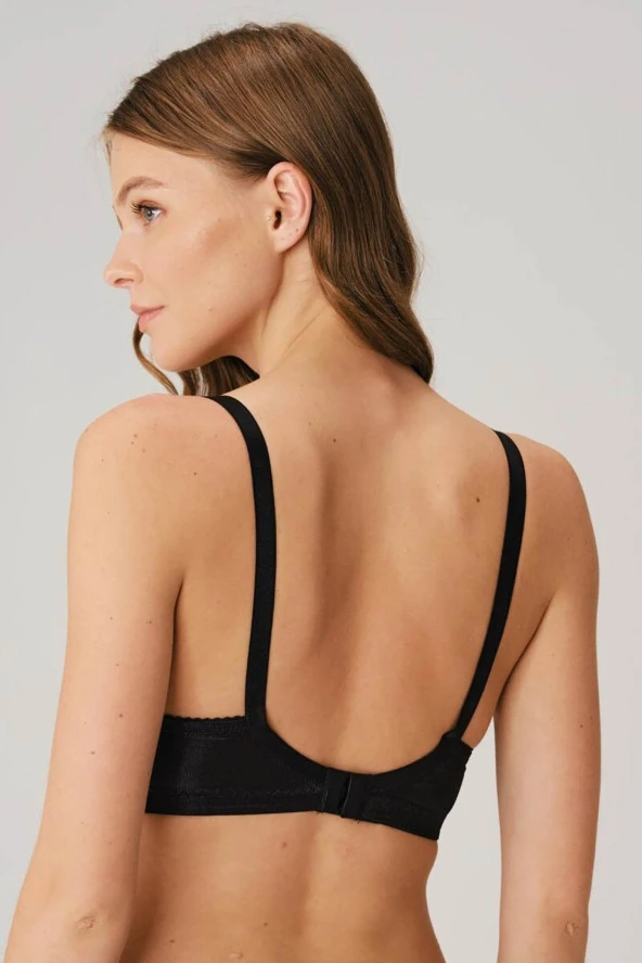 Kadın Balenli Desteksiz Beyaz Dolgusuz Toparlayıcı Günlük Klasik Dantelli Küçültücü Sütyen - 4