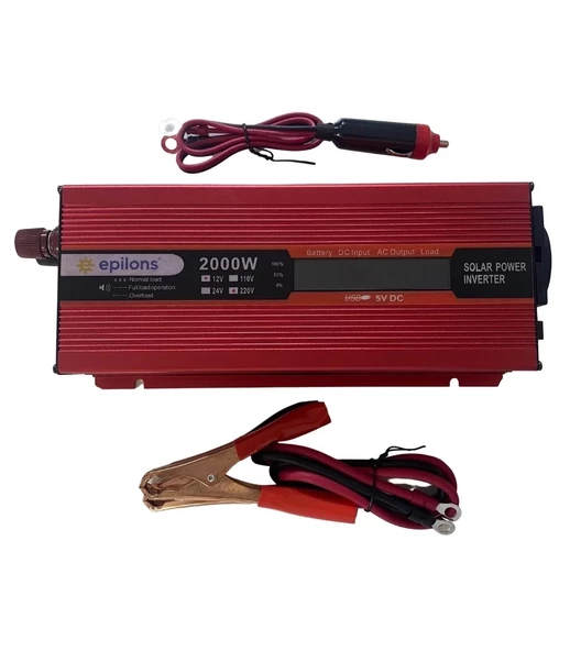 Epilons 12v 2000w Modifiye Sınus İnverter 220v Dijital Göstergeli- Taşınabilir Güç Kaynağı