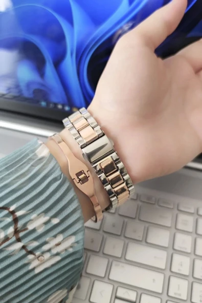 Zarif Ve Şık Özel Tasarım Roma Rakam Detaylı Metal Bayan Kol Saati (gümüş-rose) - 2