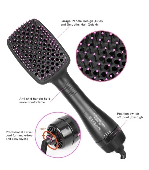 Elektrikli Hava Üflemeli 2 İn 1 Saç Düzleştirici Fön Tarağı - 3