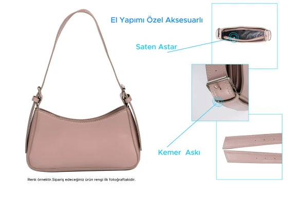 Bagacar Çapraz Ayarlanabilir Askılı Fermuarlı Şık El Kol Ve Omuz Çantası Siyah - 7