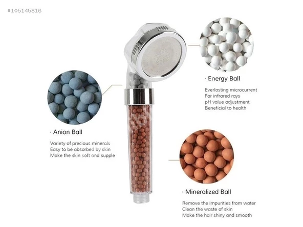 5 Adet Tasarruflu Boncuklu Ledli Duş Başlık-pil Veya Elektrik Gerekmez Kinetik Enerjili - 7