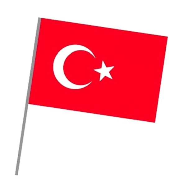 Vatan Sopalı Bez Bayrak 50X75 Türk Bayrağı