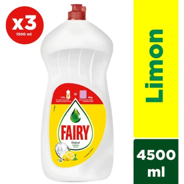 3x1500 ml Sıvı Bulaşık Deterjanı Limon