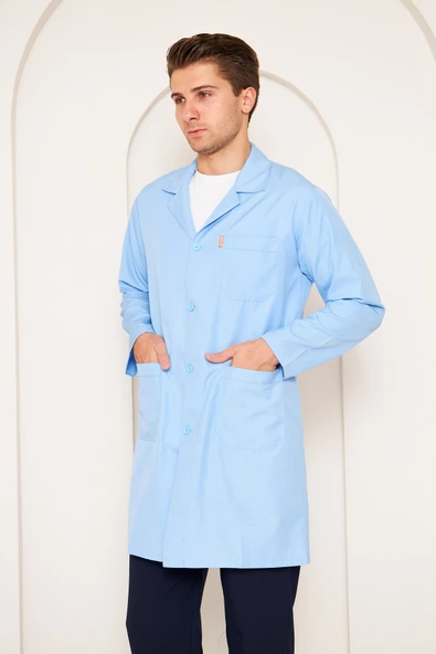 Öğretmen Önlüğü Alpaka Bay Açık Mavi - Resim 3