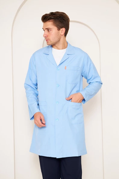 Öğretmen Önlüğü Alpaka Bay Açık Mavi - Resim 2