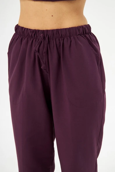 Orange Safety V Yaka Treecotton Mürdüm Rengi Hemşire Takım - 11