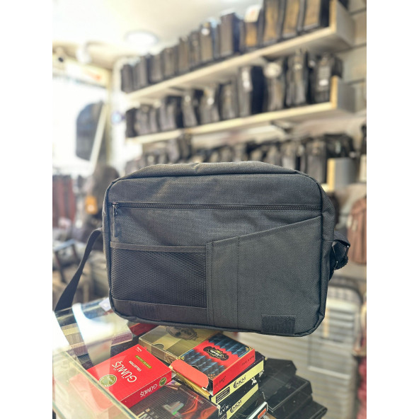 BAGSLAB Siyah Keten Kumaş El Ve Omuz Çantası-1042 - 3