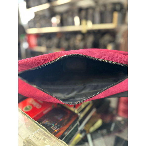 BAGSLAB Kırmızı Keten Kumaş El Ve Omuz Çantası-1042 - 2
