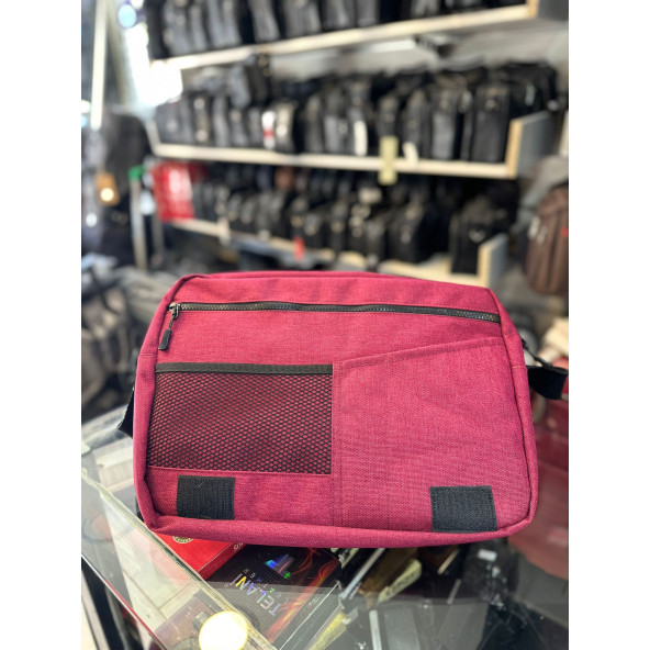 BAGSLAB Kırmızı Keten Kumaş El Ve Omuz Çantası-1042 - 3