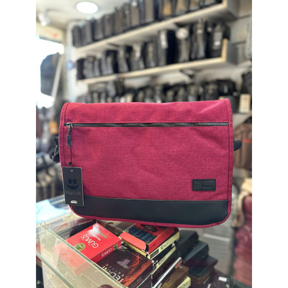 BAGSLAB Kırmızı Keten Kumaş El Ve Omuz Çantası-1042 - 5