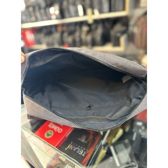 BAGSLAB Gri Keten Kumaş El Ve Omuz Çantası-1042 - 3