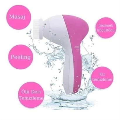 Pilli Yüz Cilt Temizleme Cihazı Siyah Nokta Peeling Fırça Seti Vücut Yüz Bakımı Masaj Aleti - 3