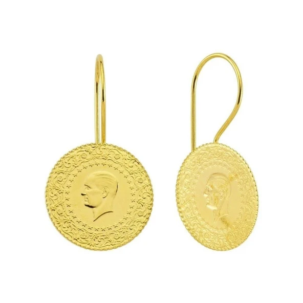 22 Ayar Çeyrekli Altın Küpe Ziynet Gold ZG2059